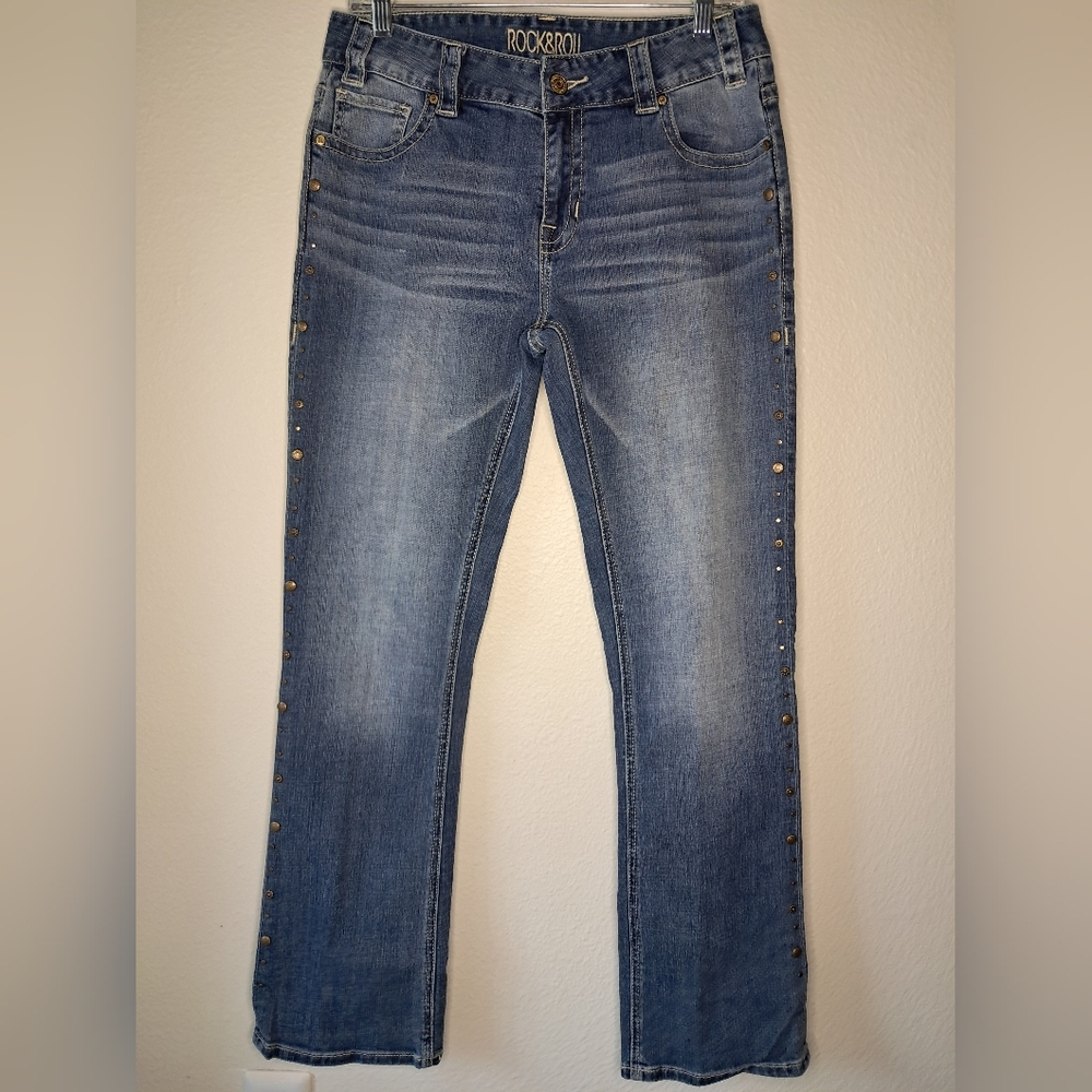 Rock & Roll Cowgirl Blue Straight Leg Jeans Classic Style